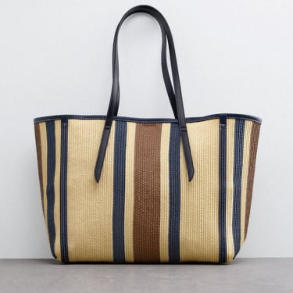 Zara Contrast Color Tote Bag